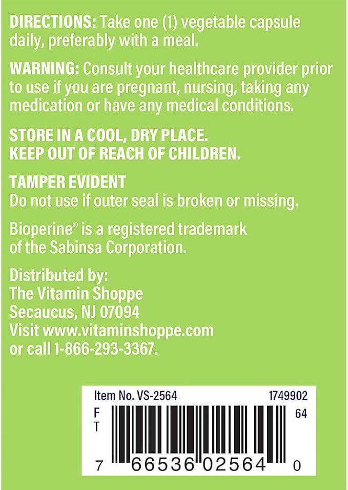 The Vitamin Shoppe Triple Strength Turmeric with Curcumin 900mg Supports Joint Mobility Provides Antioxidant Benefits &amp Includes 5mg Bioperine for Nutrient Absorption (120 Vegetarian Capsules)