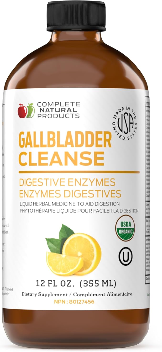Complete Natural Gallbladder Complete - Liquid Supplement for Gallbladder Support Liver Cleanse and Digestive Health with Apple Cider Vinegar Turmeric Beet Digestive Enzymes Milk Thistle - 12oz