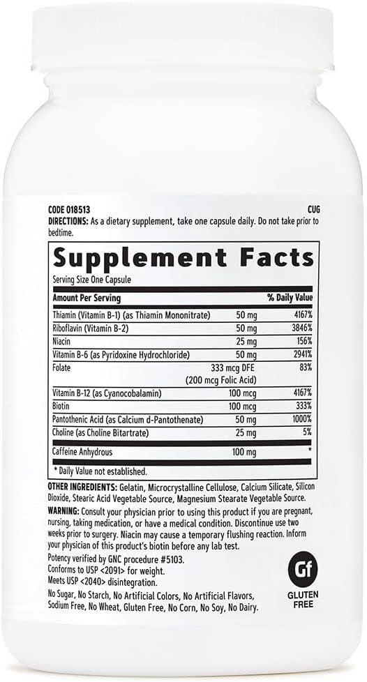 GNC B-Complex Plus Energy | Metabolism &amp Energy Production | 120 Count