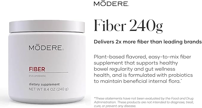 Modere Fiber Powder - Daily Wellness Formula with Easy-to-Mix Soluble Fiber for Everyday Routines and Packaged in A Convenient Canister - 240 g