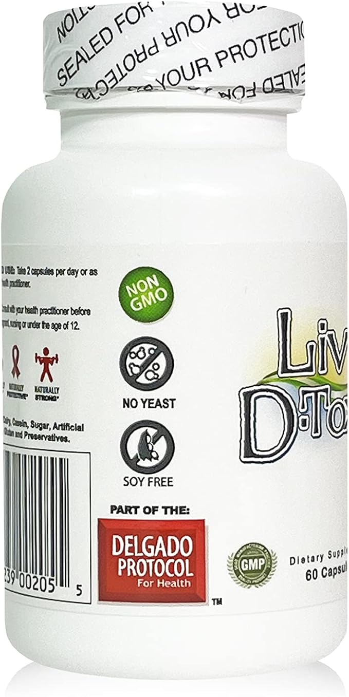 Liv D-Tox - 60 Capsules - Liver Detox and Cleanse Support Health Supplement with Turmeric Root Extract Milk Thristle and Asparagus