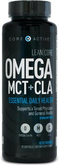 Lean Omega MCT + CLA - Stimulant Free Health Formula Lean Muscle &amp Toned Physique Omega 3-6-9 Fatty Acids - Flaxseed Fish Oil- Coconut Oil- Keto Friendly 30 Day Supply (90 Softgels)