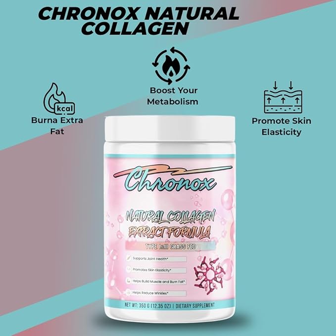 Chronox Collagen Peptides Powder – Hydrolyzed Collagen for Skin Hair Nails &amp Joints – Unflavored Grass-Fed Easy to Mix – 16 oz