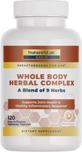 Nature's Lab Gold Whole Body Herbal Complex - Turmeric Boswellia Ginger Green Tea Rosemary - 120 Capsules (60 Day Supply)