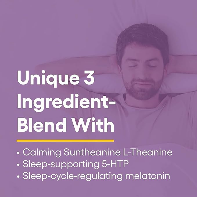 Natural Factors Tranquil Sleep - Calm Sleep Health Supplement - Relaxation Support Supplement with Melatonin &amp 5-HTP - 60 Chewable Tablets (30 Servings)
