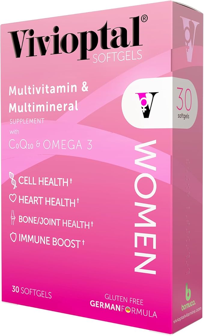 Vivioptal Women 30 Capsules CoQ10 &amp Omega-3 Multivitamin &amp Multimineral Gluten Free German Formula