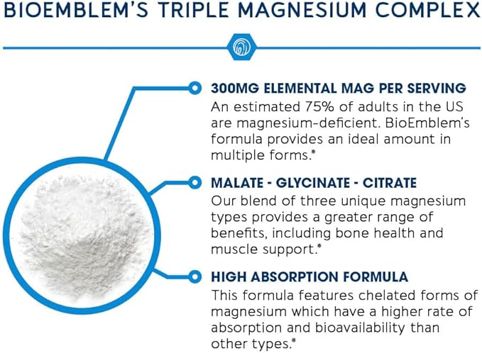 BioEmblem Triple Magnesium Complex and Beauty Probiotics for Women and CoQ10 with BioPerine