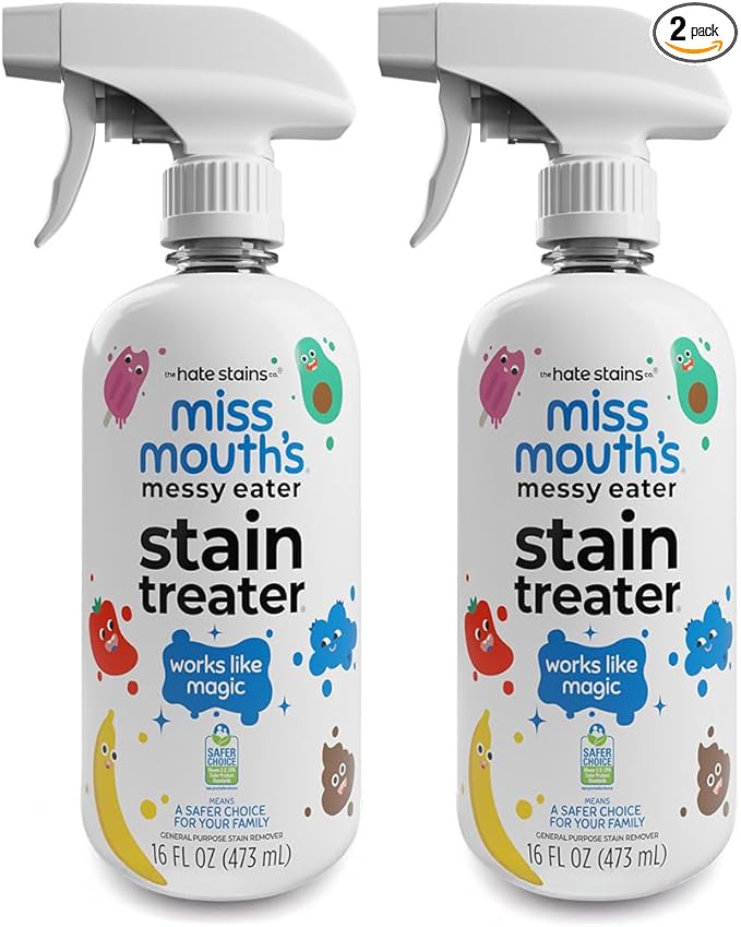 Miss Mouth’s Messy Eater Stain Treater Spray - Stain Remover - Newborn &amp Baby Essentials - 2-Pack of 16oz Stain Remover