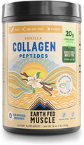 Earth Fed Muscle Grass Fed Collagen Peptides Powder Vanilla - Hydrolyzed Multi Collagen Types I and III for Hair Skin Nails Joints - Keto Paleo Protein Supplement for Women&ampMen (21 Servings Vanil