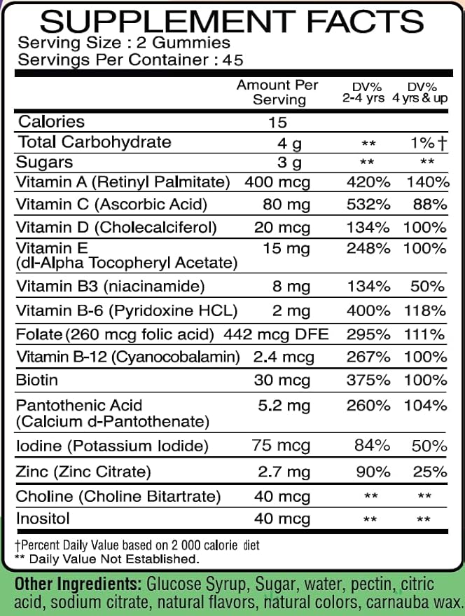 Kids Multivitamin 90 Gummies- Halal Certified Vegan Vegetarian Gluten Free