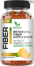 Mishas Nutraceuticals Fiber Gummies Sugar-Free Orange 5g Prebiotic Fiber Supplement 120 Count