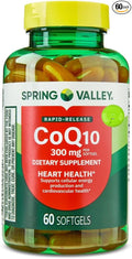 SUREFECT Spring Valley Rapid-Release CoQ10 300mg Softgels - 60 Count - Heart Health Support* &amp Cellular Energy Support - Vegetarian Formula with Organizer