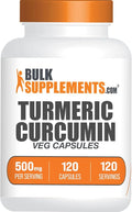 BulkSupplements.com Turmeric 500mg Extract Capsules - Curcumin Supplements Turmeric Curcumin - Gluten Free120 Veg Capsules (Pack of 1)