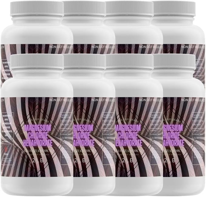 Magnesium Chloride Hexahydrate FCC USP Grade - 4 Pack (8 lb.) for Food and Pharmaceutical Processing