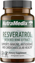 NutraMedix Resveratrol Capsules - Bioavailable Antioxidants Supplement from Red Wine Extract + Grape Skins - 200mg Japanese Knotweed for Immune &amp Cardiovascular Support (60 Capsules)