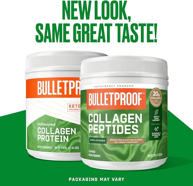 Bulletproof Duo Kit | Collagen Peptides Protein Powder for Skin Bones and Joints — 18g Protein 17.6 Oz &amp InnerFuel Prebiotic Fiber Powder for Gut Gas Relief Digestive Health and Immune Support
