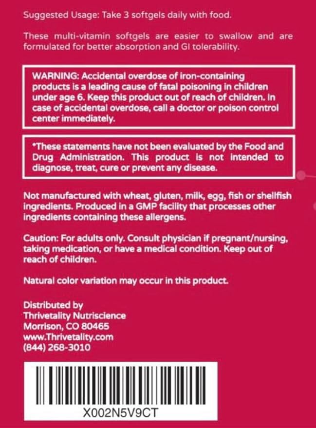 ONE Woman Bio-Optimized Multi-Nutrient by Thrivetality | Women's Multivitamin | #1 Physician Formulated | Science Based | Clinically Proven | Max Tolerability &amp Absorption | Super Antioxidants