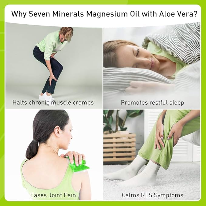 Seven Minerals Pure Magnesium Oil &amp Pure Magnesium Oil with Aloe Vera
