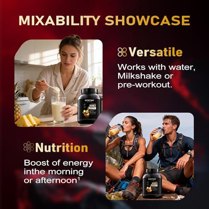 Pineapple Flavored Whey Protein Powder24g Protein per Serving Fast-Absorbing Concentrated whey Protein Low Sugar Gluten-Free Natural Flavor 2 lbs/32 oz.