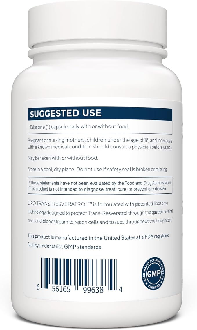 Renue By Science Resveratrol | High Strength Liposomal Resveratrol Supplement | 90 Trans Resveratrol Capsules - 125mg Reservatrol per Serving | Non-GMO | Made in The USA Third-Party Tested