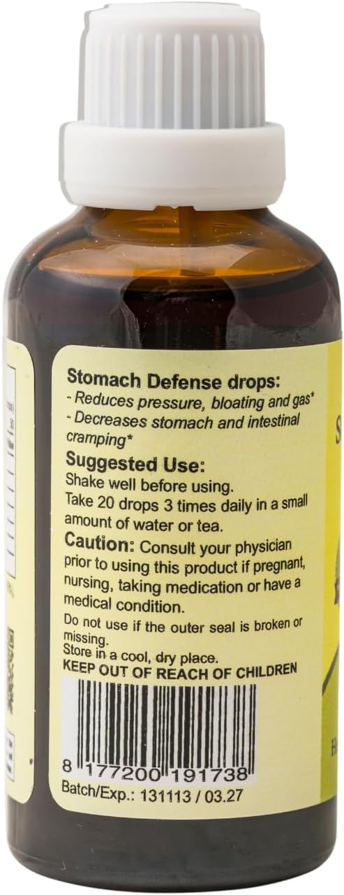 Stomach Defense Liquid Drops – Herbal Digestive Support Supplement for Bloating Gas &amp Intestine Cramp Relief – Natural Stomach Health &amp Comfort – 1.7 fl oz (50 ml)