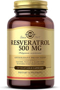 Solgar Resveratrol 500 mg 30 Vegetable Capsules - Antioxidant Protection - Gluten Free Dairy Free - 30 Servings