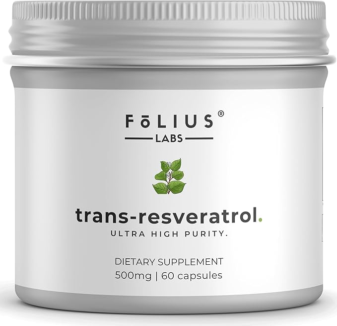 Ultra High Purity Resveratrol Capsules - 99% Trans-Resveratrol - Japanese Knotweed Extract - Support Immunity Support Healthy Aging - 60 Caps Reservatrol Supplement