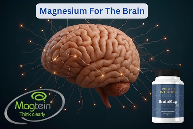 Brain Mag Plus - Magnesium L-Threonate Methylcobalamin &amp Theacrine for Clear Focus Mental Energy &amp Motivation | Non-Habit Forming Stimulant-Free | 60 Capsules