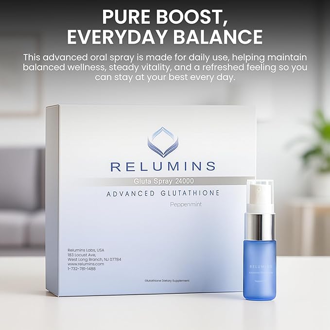 Relumins Sublingual Glutathione Oral Spray – Original Formula 24000mg with Vitamin C &amp Zinc High-Absorption Peppermint Formula 8 Bottles x 3000mg Each – Antioxidant Wellness