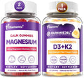 Magnesium Glycinate Gummies 420mg for Adults &amp Vitamin D3 K2 Filled Gummies