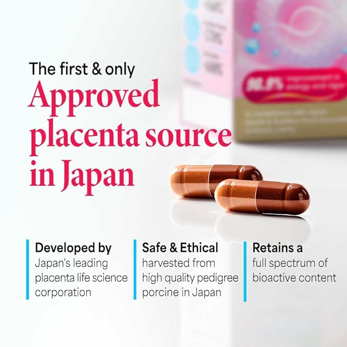 LABO Nutrition Le Ageless Placenta 99 with Ceramides -Placenta Supplement with Collagen Peptides Oryza Ceramides -Skin Regeneration Hydration Anti-Aging Wrinkle Support Immune Health 60 Capsules