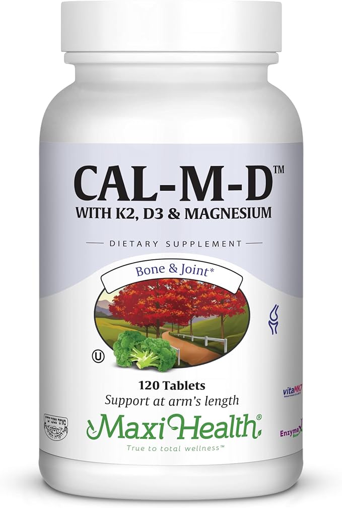 4-in-1 Calcium 1000mg with Vitamin D3 - Calcium Supplement for Women and Men with Vitamin K2 D3 1000 IU - Extra Strength Calcium Citrate for Bone and Heart Support (120ct)