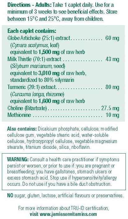 Jamieson Milk Thistle Herbal Complex Daily Liver Detox 30 caplets