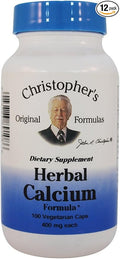 Christopher's Original Formulas Herbal Calcium Natural Bone Support 100 Caps Pack of 12