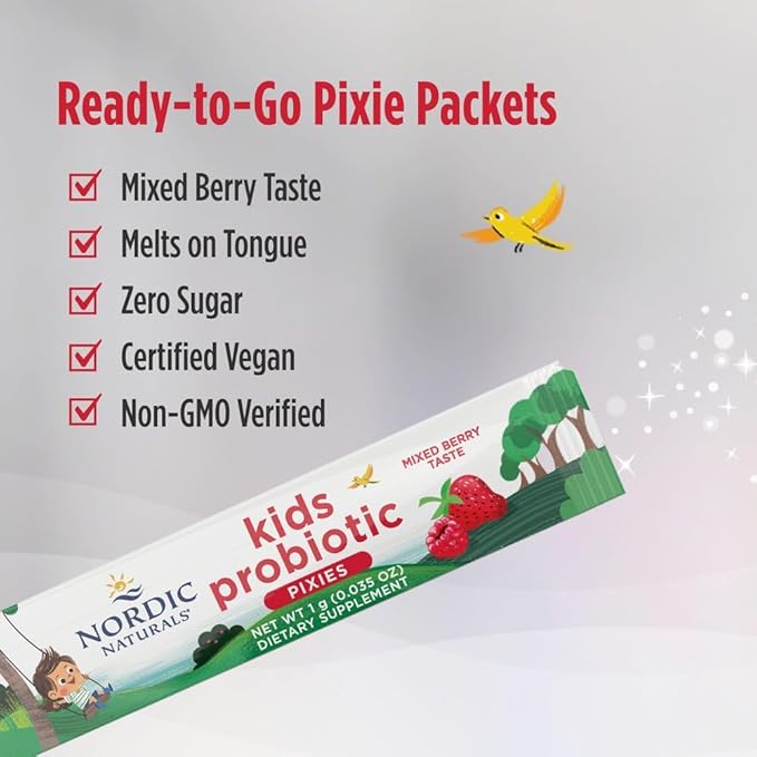 Nordic Naturals Children's Vegan Probiotic Powder Bundle - Baby’s Nordic Flora Probiotic Powder Unflavored - 30 Packets - 4 Billion CFU