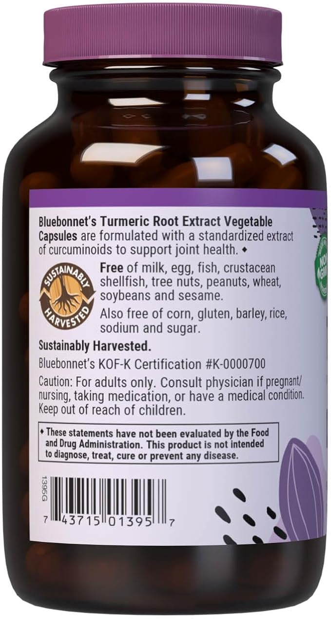 Bluebonnet Turmeric Root Extract Supplement 120 Count