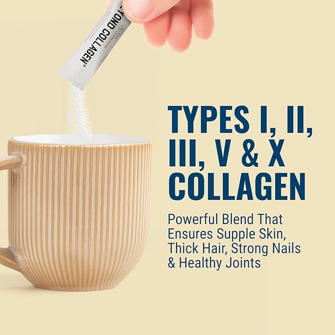 Live Conscious Beyond Collagen Peptides Powder Unflavored Packets-Hydrolyzed Collagen Powder-Hair Skin Nail &amp Joint Support- I II III V &amp X Grass-Fed Collagen Supplements for Women &amp Men 3