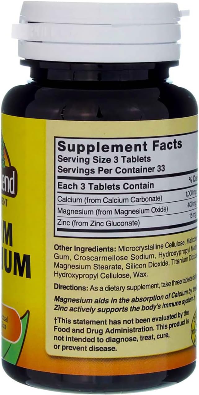 Nature's Blend Calcium Magnesium Zinc 100 Tablets (Pack of 3)
