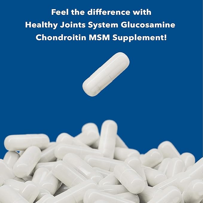 Glucosamine Chondroitin MSM Supplement for Joint &amp Bone Health - 120 Capsules | Joint Support &amp Discomfort Relief for Back Knees Hands