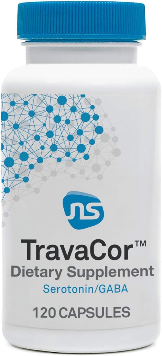Neuroscience TravaCor - Mood Support Supplement with L-Theanine 5 HTP and B Vitamins - GABA and Serotonin for Stress and Emotional Support (120 Capsules)