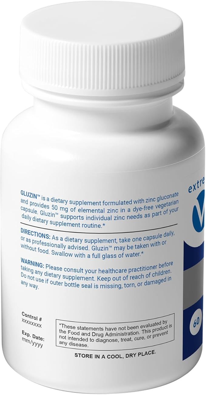 Gluzin - Zinc Gluconate 50 mg 60 Capsules