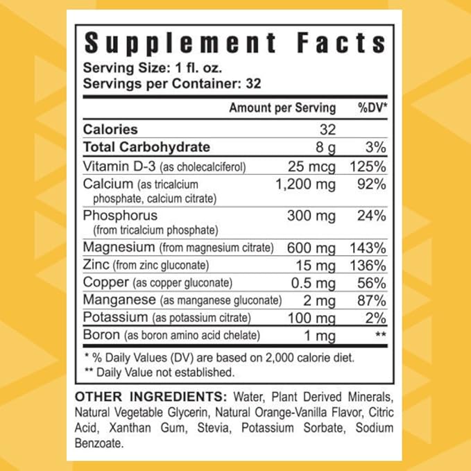 Youngevity Cal Toddy - Calcium (Citrate Phosphate) Magnesium 1200mg/600mg - Vitamins D-3 Zinc Copper Potassium Boron and 70+ Trace Mineral Cofactors - Supports Bone Health - 32 Fl Oz (Pack of 3)