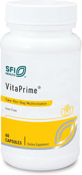 Klaire Labs SFI Health VitaPrime - Iron Free Multivitamin for Women &amp Men - Promote Immune Function &amp Support Nutritional Gaps - Two-Per-Day Multivitamin with Methyl Folate &amp B12 (60 Capsu