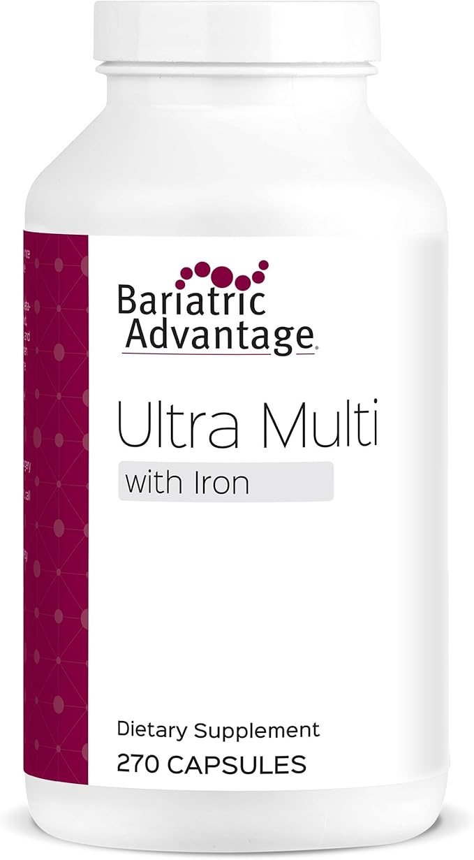 Bariatric Advantage Ultra Multivitamin with Iron - Ultra Multi with Iron - Capsule Format Multivitamin - Provides Full Complex of B Vitamins - with Vitamin C Chromium &amp More - 270 Capsules