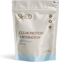 Clear Protein Powder with Electrolytes by Shed 15g Whey Protein Isolate Low Calorie and Lactose Free Light and Clean Hydration Drink Bloat-Free Post Workout Supplement Blue Razz (15 Servings)
