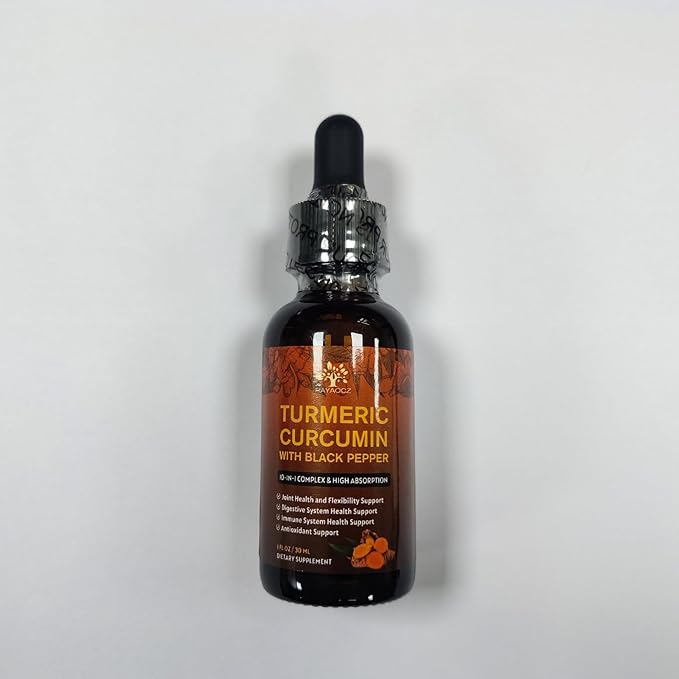 (4 Pack) Organic Turmeric Curcumin Supplement with Black Pepper and Ginger - Liquid Turmeric Extract Drops with Cinnamon Rosemary - Mobility and Flexibility Support and Digestive Health - 1 Fl Oz
