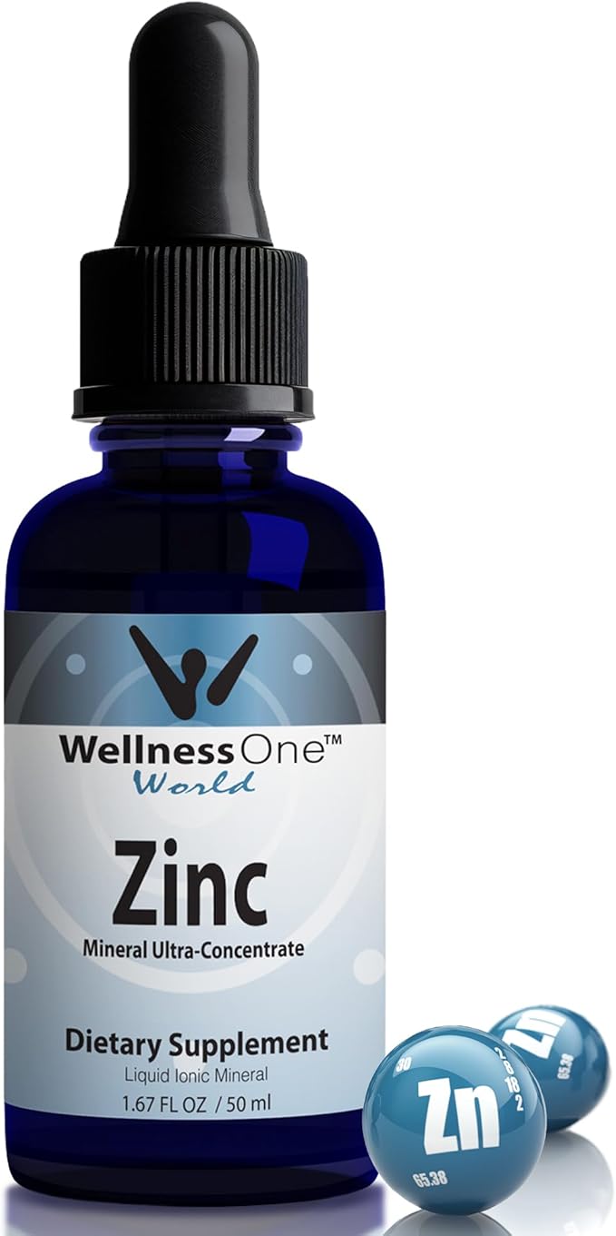WellnessOne Ionic Liquid Zinc &amp Liquid Copper - Zinc-Copper Bundle to Support Immune System &amp Joint Nerve &amp Bone Health - 1.67 fl oz Zinc &amp Copper Liquid Drops