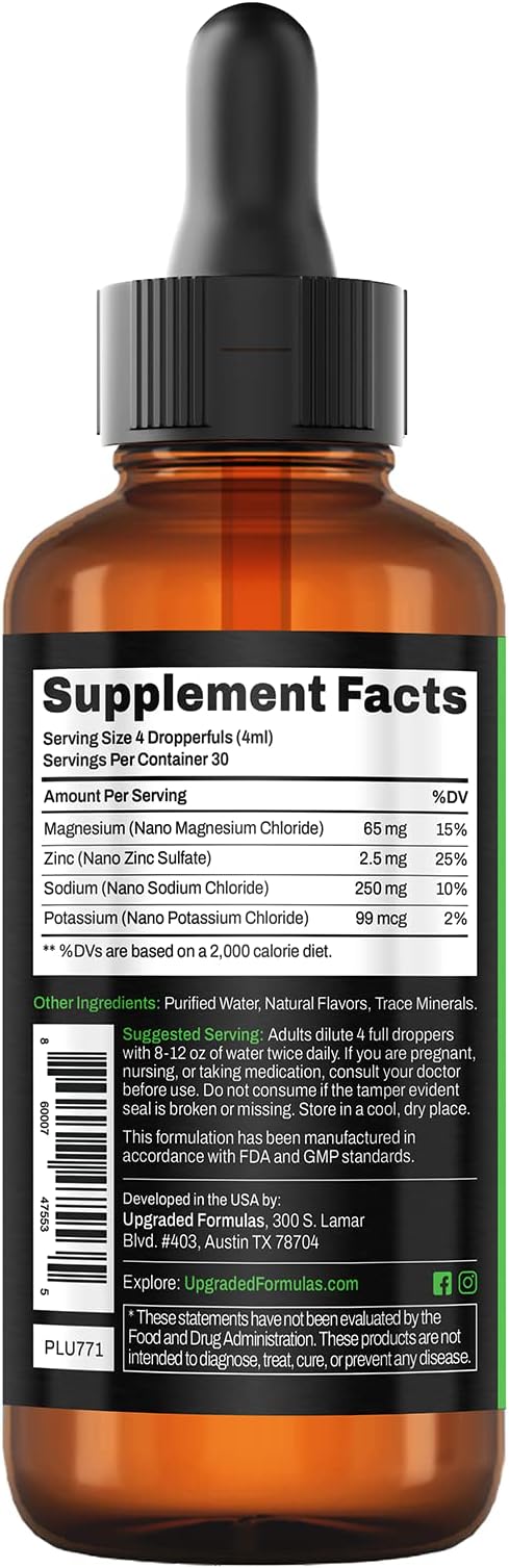Upgraded Formulas Upgraded Charge Optimal Electrolyte Blend with Liquid Nano Minerals Dietary Supplement 4 Fluid Ounces