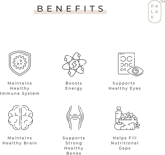 astha Palak Notes: Kids Multivitamin Multimineral I One Per Day I B Complex Vitamin C Vitamin A I Kids Immunity I No Fructose Corn Syrup No Preservative I Natural Flavour : 60 Gummies