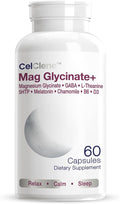 Magnesium Glycinate+ Supports Stress Relief Sleep Heart Health Nerves Muscles and Metabolism with Magnesium Glycinate GABA L-Theanine 5-HTP Melatonin Vitamin B6 and Vitamin D3